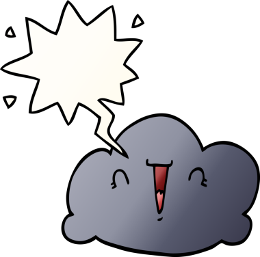 bir insan tarafından çizilmiş düzgün eğimli konuşma baloncuklu çizgi film bulutu