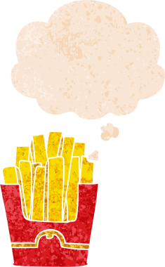 Düşünce baloncuğu ve grunge ile çizgi film kızartması bir insan tarafından çizilmiş sıkıntılı retro stil