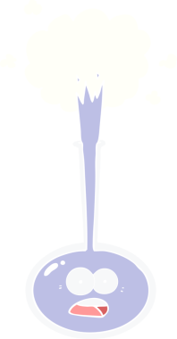 Bir insan tarafından çizilen düz renk çizgi film bilim kazası