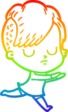 gökkuşağı gradyan çizimi bir insan tarafından çizilmiş bir karikatür kadın