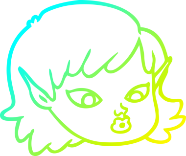 Bir insan tarafından çizilmiş soğuk gradyan çizgi çizimi.