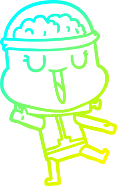 Bir insan tarafından çizilmiş mutlu çizgi film robotu çizimi.