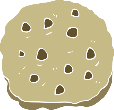 Bir insan tarafından çizilmiş çerezin düz renk çizimi