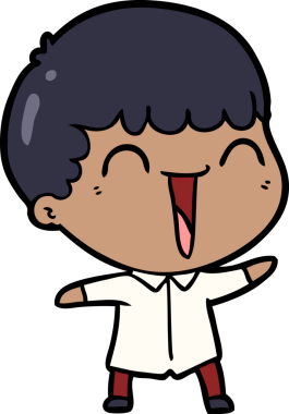 Bir insan tarafından çizilmiş mutlu bir adam.