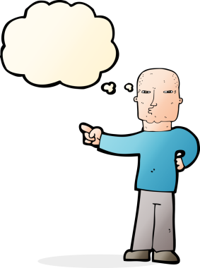 Bir insan tarafından çizilmiş düşünce baloncuğu olan bir adam.