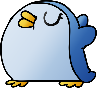 Serbest çizim gradyan çizgi film Şirin kawaii kırmızı robin bir insan tarafından çizildi