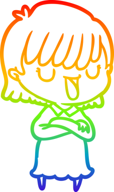 gökkuşağı gradyan çizimi bir insan tarafından çizilmiş bir karikatür kadın