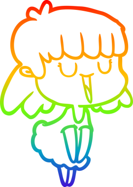 gökkuşağı gradyan çizimi bir insan tarafından çizilmiş bir karikatür kadın