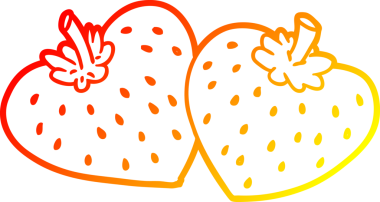 Bir insan tarafından çizilmiş karikatür çilek çizimi.