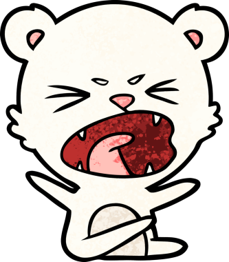 Bir insan tarafından çizilmiş kızgın kutup ayısı çizgi filmi.