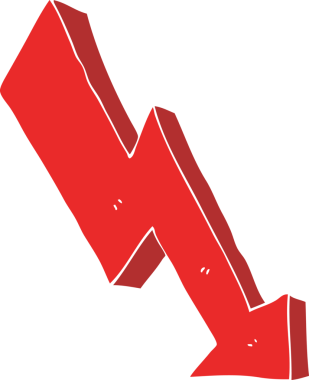 Bir insan tarafından çizilen ok aşağı eğiminin düz renk çizimi