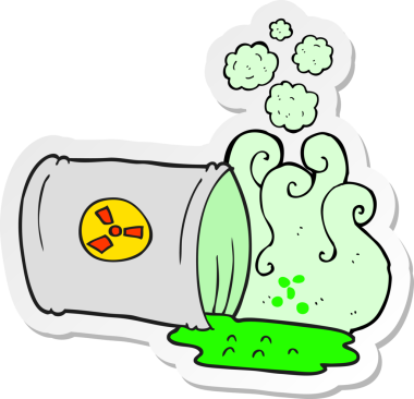 Bir insan tarafından çizilmiş bir nükleer atığın çıkartması.