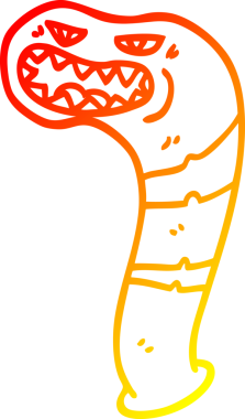 Bir insan tarafından çizilmiş karikatür canavarı çizimi.