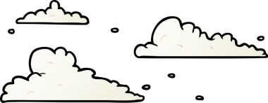 Bir insan tarafından çizilen karikatür bulutları