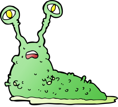 Bir insan tarafından çizilmiş iğrenç sümüklü böcek.