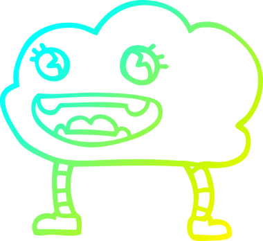 Bir insan tarafından çizilmiş soğuk hava bulutunun çizimi.