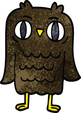 Bir insan tarafından çizilmiş karalama baykuşu.