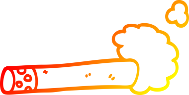 Bir insan tarafından çizilmiş çizgi bir sigaranın sıcak çizgi çizimi