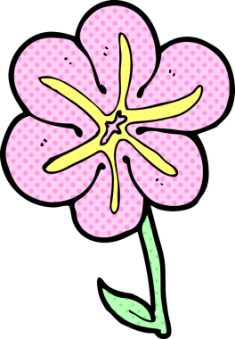 Bir insan tarafından çizilmiş karikatür çiçeği