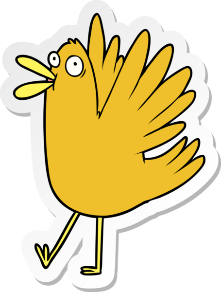 Bir insan tarafından çizilmiş, ciyaklayan bir karikatür çıkartması.