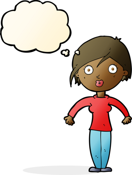 Bir insan tarafından çizilmiş düşünce balonlu bir karikatür.