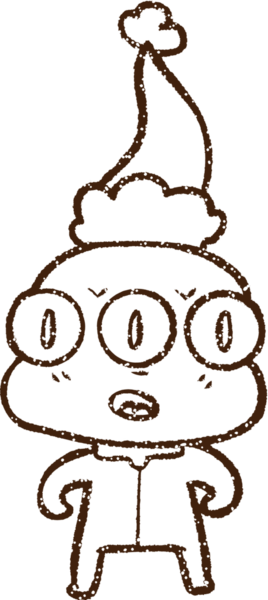 Bir insan tarafından çizilen Noel Uzaylı Kömürü