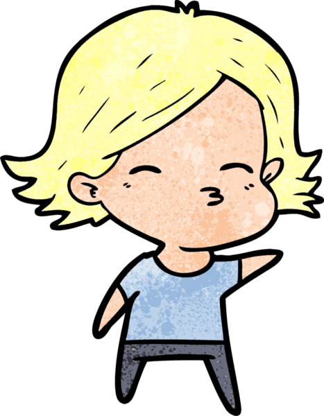 Bir insan tarafından çizilmiş karikatür kadın.