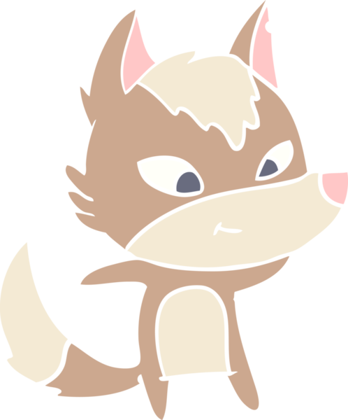 Bir insan tarafından çizilmiş düz renkli çizgi film kurdu.