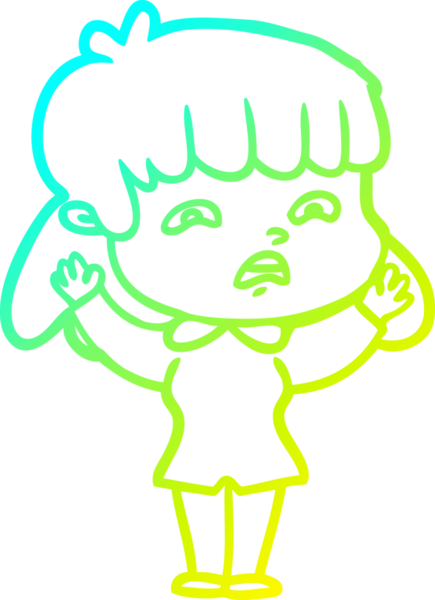 Bir insan tarafından çizilmiş endişeli bir karikatür çizimi.