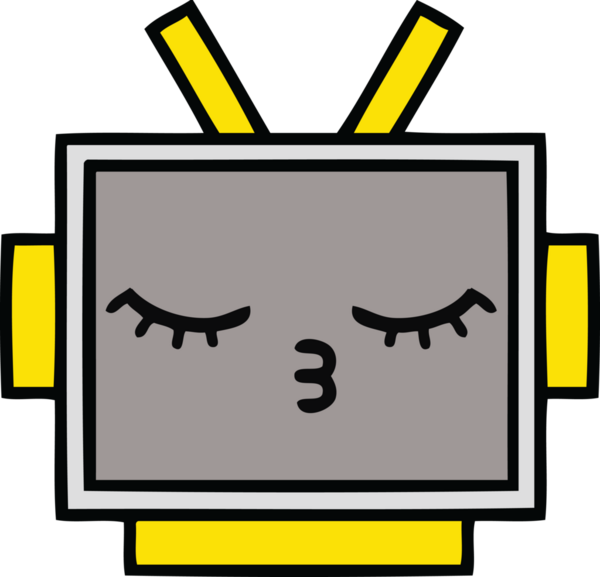 Bir insan tarafından çizilmiş güzel bir robot kafası karikatürü.