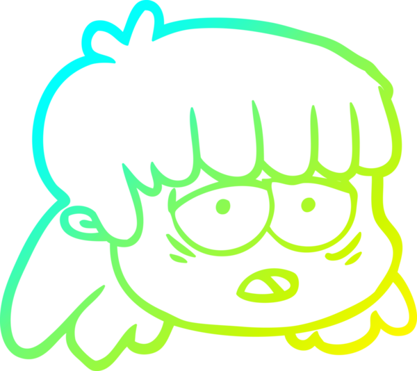 Bir insan tarafından çizilmiş bir karikatür kadın yüzü.