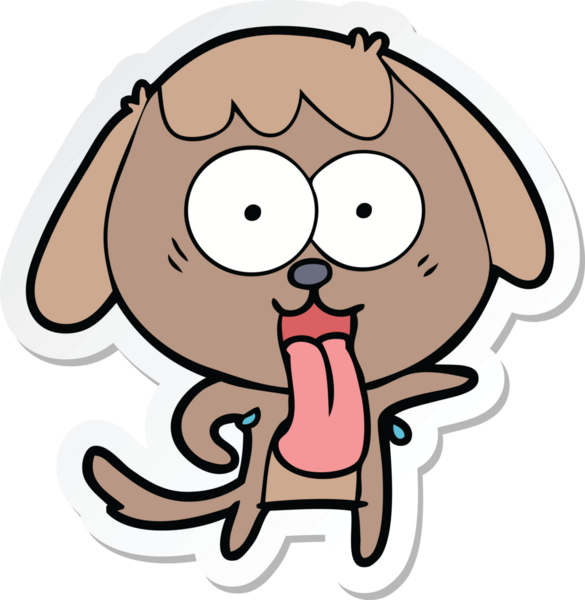 Bir insan tarafından çizilmiş şirin bir köpeğin çıkartması.