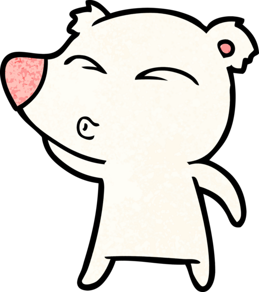 Bir insan tarafından çizilmiş kutup ayısı karikatürü