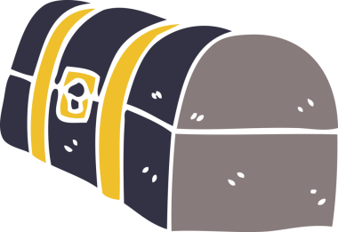 Bir insan tarafından çizilmiş karalama hazine sandığı.