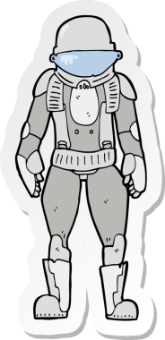 Bir insan tarafından çizilmiş bir astronotun çıkartması.