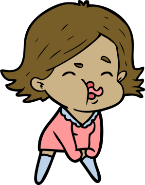 Bir insan tarafından çizilen karikatür kızı.