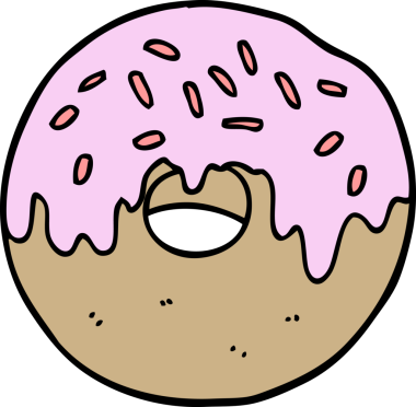 Bir insan tarafından çizilmiş çizgi film çöreği.