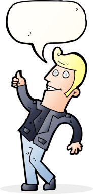 Çizgi filmci, bir insan tarafından çizilmiş konuşma baloncuğuyla baş parmak işareti yapıyor.