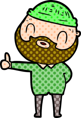 Bir insan tarafından çizilmiş sakallı bir adam.