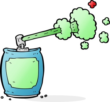 Bir insan tarafından çizilmiş karikatür spreyi.