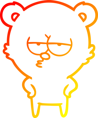 Bir insan tarafından çizilmiş, sıkılmış bir ayı çizgi filminin sıcak gradyanı.