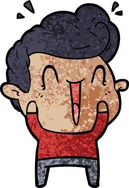 Bir insan tarafından çizilmiş mutlu bir adam.