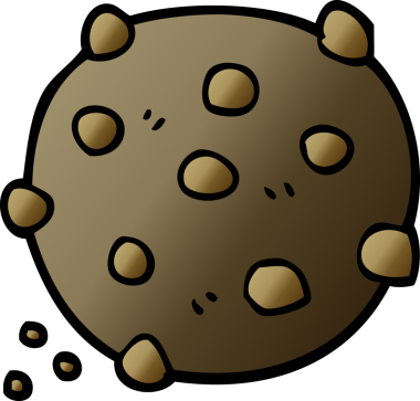 Bir insan tarafından çizilmiş çikolatalı kurabiye.