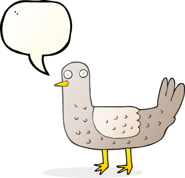 Bir insan tarafından çizilmiş serbest konuşma balonu karikatür kuşu