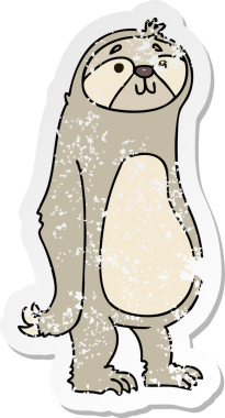 Bir insan tarafından çizilmiş garip bir el çizilmiş, sıkıntılı bir miskinlik çıkartması.