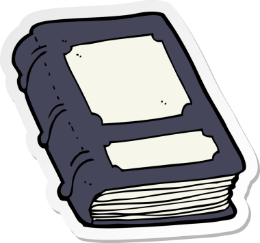 Bir insan tarafından çizilmiş eski bir çizgi roman çıkartması.