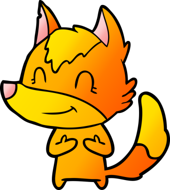 Bir insan tarafından çizilmiş tilki çizgi film karakteri