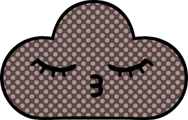 Bir insan tarafından çizilmiş bir fırtına bulutunun karikatürü.