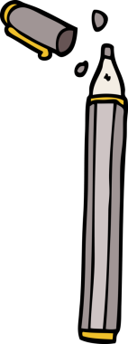 Bir insan tarafından çizilmiş karalama ofis kalemi.