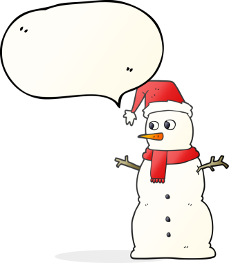 Bir insan tarafından çizilmiş serbest konuşma balonu kardan adam.